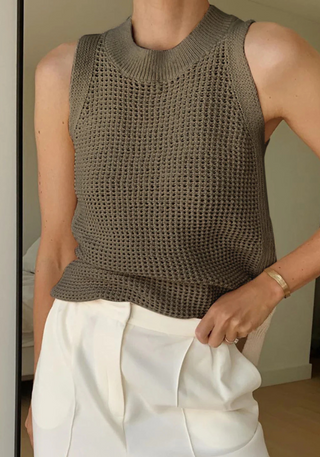 Damen Ärmelloses Strick Top | Luftig & Minimalistisch