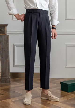 Luca | Herren Elegante Hose | Hoher Bund Schwarz
