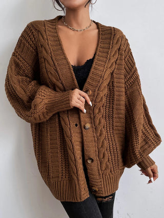 Damen Chunky Kabelstrick Cardigan | Oversized