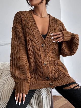 Damen Chunky Kabelstrick Cardigan | Oversized