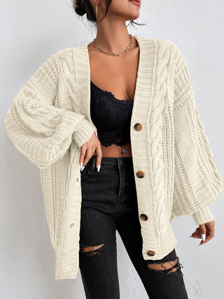 Damen Chunky Kabelstrick Cardigan | Oversized