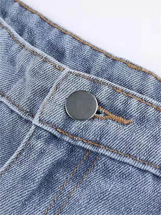 Damen Slim Fit Jeans mit Ausgestellt am Saum | Hohe Taille