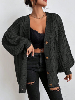 Damen Chunky Kabelstrick Cardigan | Oversized