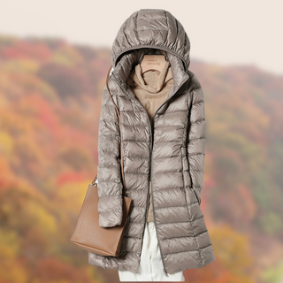 Damen Regen Pufferjacke | Mit Kapuze