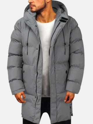 Herren-Pufferjacke | Parka mit Kapuze und Reißverschlusstaschen