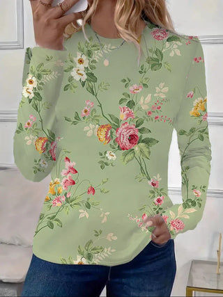 Damenbluse mit naturinspiriertem Grafikdesign | Lange Ärmel