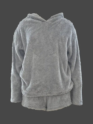 Damen-Pyjama-Set | Kapuzenpullover und Kurze Hosen mit Katzenmotiv