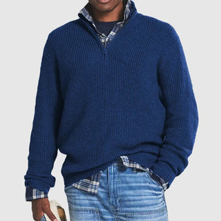 Herren-Pullover mit halbem Reißverschluss | Langarm