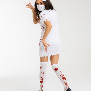 Frauen Halloween Krankenschwester Kostüm | Blutfleck Druck