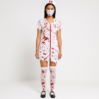 Frauen Halloween Krankenschwester Kostüm | Blutfleck Druck