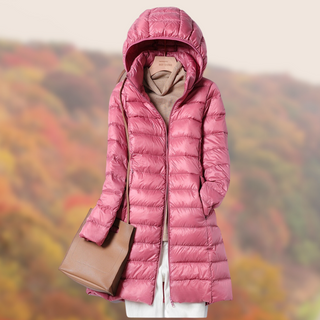 Damen Regen Pufferjacke | Mit Kapuze