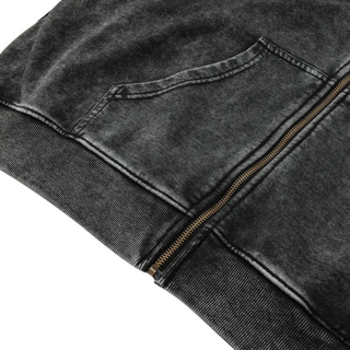 Herren Zip Hoodie im Washed Look | Oversized & Schwer