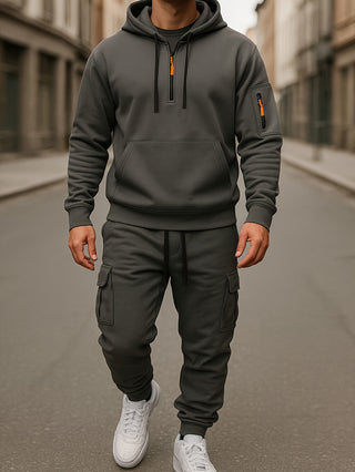 Herren Kapuzen Trainingsanzug Set | Cargo Jogginghosen