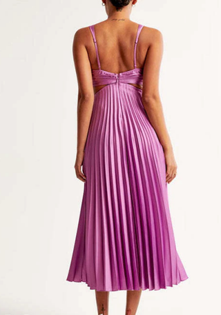 Damen Plissiertes Kleid mit Taillenausschnitt | Maxi
