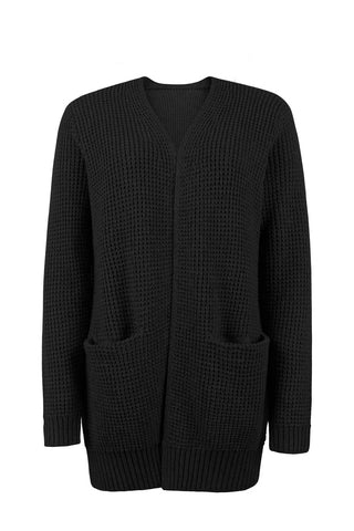 Damen Lange Strickjacke | Offene Vorderseite