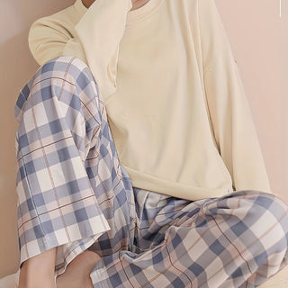 Damen Pyjama Set Zweiteiler | Kurzarm & Hose