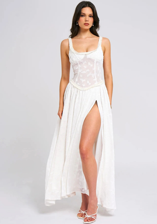 Damen Kleid mit Schlitz | Maxi