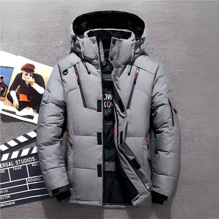 Herren Pufferjacke | Kapuzenparka mit Reißverschlusstaschen