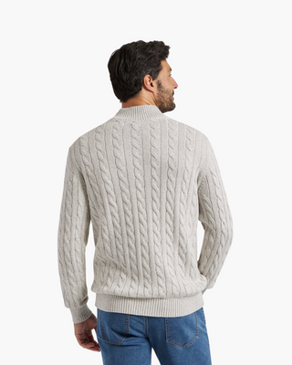 Herren Klassischer Pullover mit Reißverschluss | Langarm Strickdesign