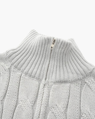 Herren Klassischer Pullover mit Reißverschluss | Langarm Strickdesign