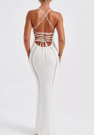Damen Glitzerndes Bodycon Maxikleid | Spaghetti-Träger
