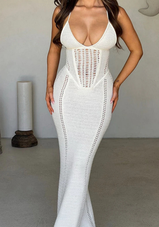 Damen Glitzerndes Bodycon Maxikleid | Spaghetti-Träger