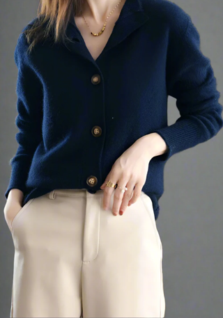 Damen Strick Cardigan mit Knopfleiste | Kurz & Elegant