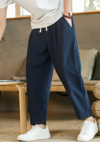Noah | Herren Locker Geschnittene Hose | Sommerleicht Marineblau