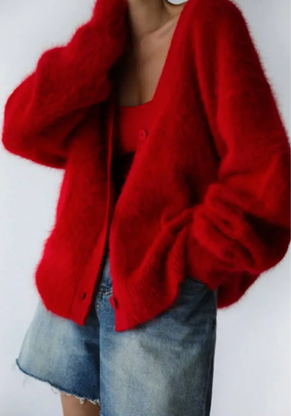 Damen Weicher Oversize Strickcardigan | Kuschelig