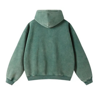 Herren Zip Hoodie im Washed Look | Oversized & Schwer