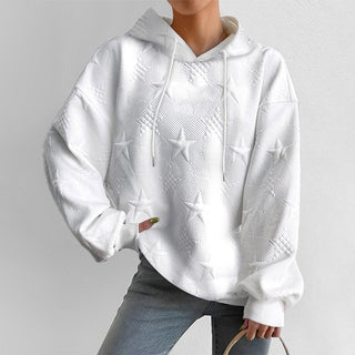 Damen-Relief-Stern Hoodie | Langarm