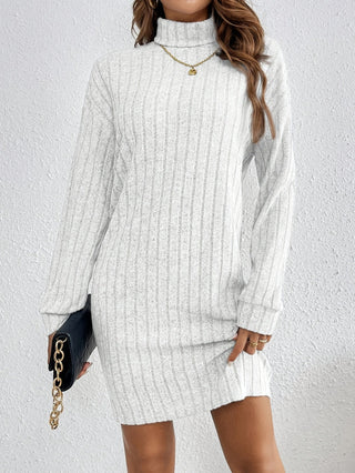 Women's Winter Long Sleeve Dress | Ribbed Mini