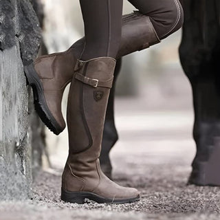 Damen Reitstiefel bis zum Knie | Schnallen-Detail