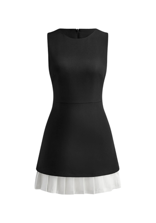Damen Ärmelloses Plissee Kleid | Mini