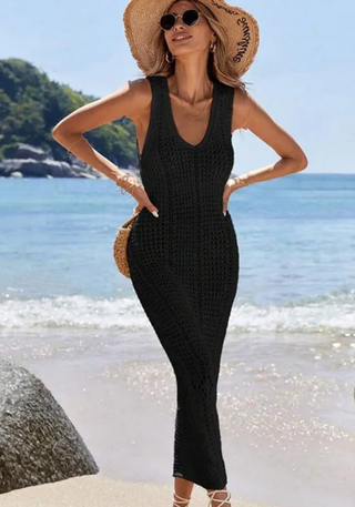 Häkel Strandkleid mit V-Ausschnitt | Luftig & Figurbetont