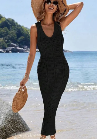 Häkel Strandkleid mit V-Ausschnitt | Luftig & Figurbetont