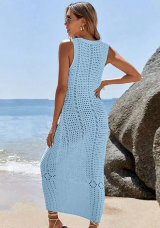 Häkel Strandkleid mit V-Ausschnitt | Luftig & Figurbetont
