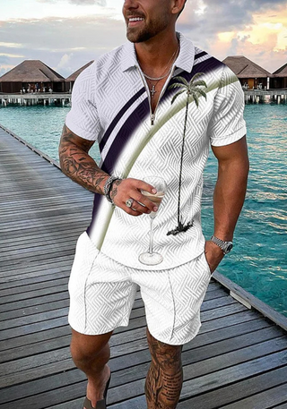 Herren Sommer Set mit Muster & Zipper | Zweiteilig & Auffällig
