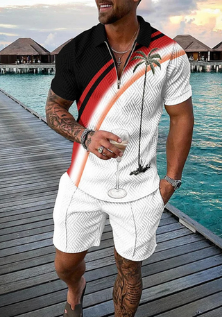 Herren Sommer Set mit Muster & Zipper | Zweiteilig & Auffällig