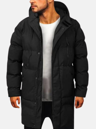 Herren-Pufferjacke | Parka mit Kapuze und Reißverschlusstaschen