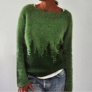Damen-Pullover mit Druck| Rundhalsausschnitt