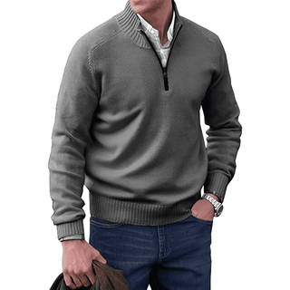 Herren Halb-Zip Strickpullover | Langarm