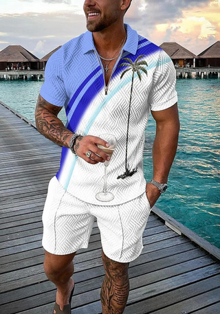 Herren Sommer Set mit Muster & Zipper | Zweiteilig & Auffällig
