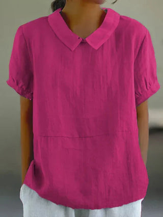 Bluse mit Peter-Pan-Kragen für Frauen | Kurzarm