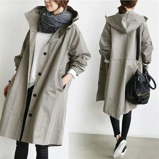Damen Oversized Regenmantel | Lang