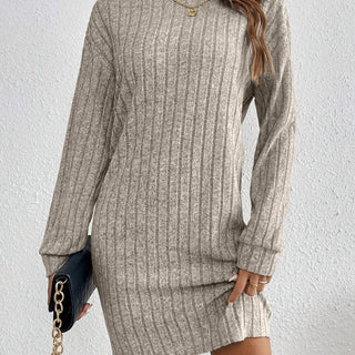 Women's Winter Long Sleeve Dress | Ribbed Mini