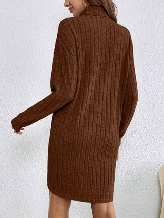 Women's Winter Long Sleeve Dress | Ribbed Mini