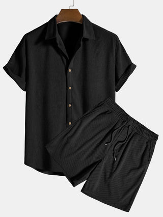 Männliches Casual-Zweiteiliges Set | Kurzarm