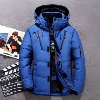Herren Pufferjacke | Kapuzenparka mit Reißverschlusstaschen