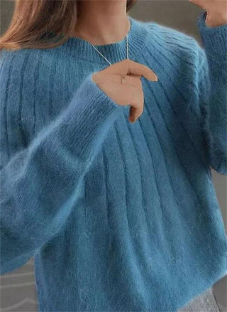 Damen Rippstrickpullover | Langarm